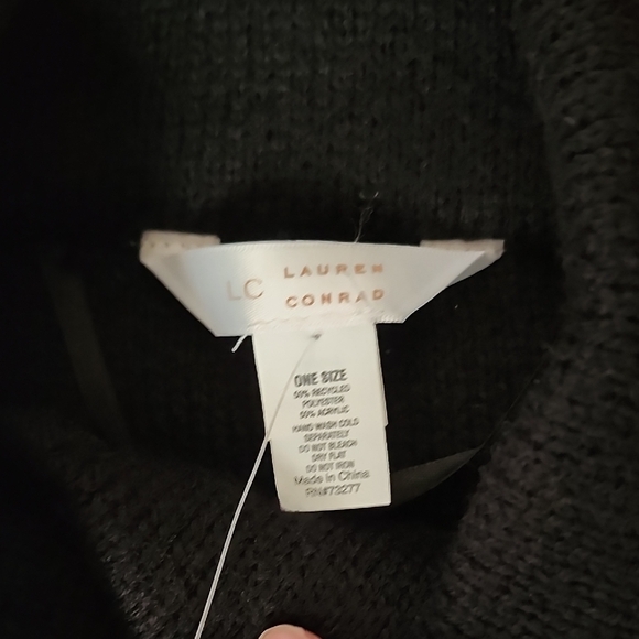 LC Lauren Conrad Black Poncho Sweater - Picture 2 of 11